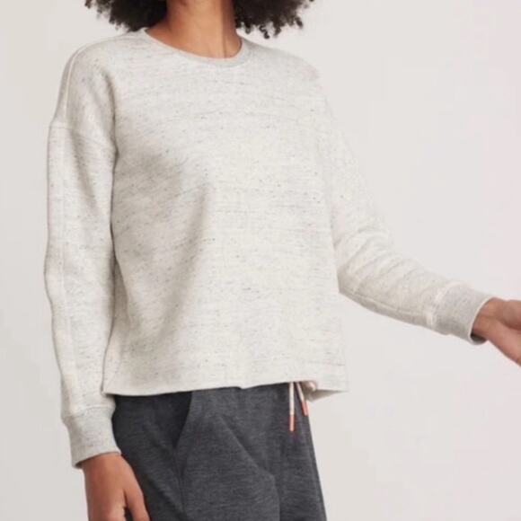 Re-Spun by Marine Layer Tops - Marine Layer Re-Spun Shiloh Crop Crewneck Sweatshirt Gray Small